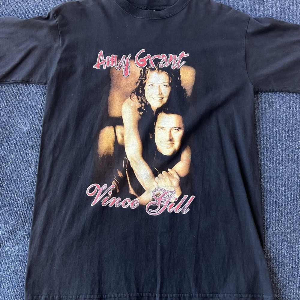 Vintage Amy Grant Vince Gill Shirt Mens Large Black 2003 2004 Concert Tour Tee